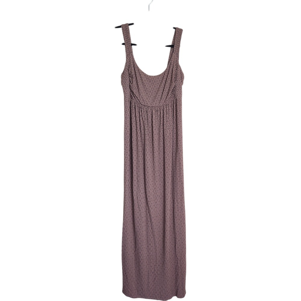 Fresh Produce Empire Waist Maxi Dress Small Geometric Print USA Made Rayon
